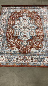 5x7 Orange and Blue Area Rug