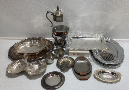 Various Silver Platters and Dishes