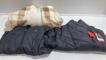 Women&rsquo;s Clothes Size Medium: Plush Cardigan, Black Light Jacket, Black Vest