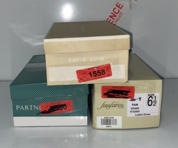 3 Pairs of Size 6.5-7 Heels, David Luis, Partners, and Fanfares