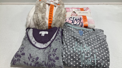 Women&rsquo;s Clothes Size XXL: Cream Plush Robe, Pink PJ Set, 2pc Purple Lounge Set, Gray PJ Set