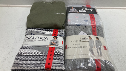 Women&rsquo;s Clothes Size Medium: (1) Gray Lounge Set, (3) Sleep Sets- Green Calvin Klein, Disney, Gray Patterned