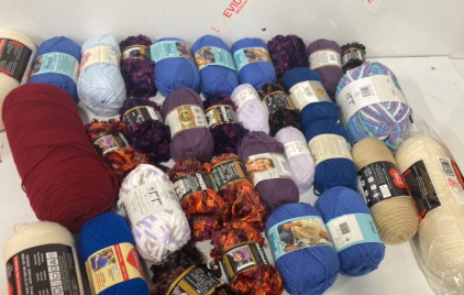 (30) Rolls of Crochet Yarn In All Kinds Of Shapes, Sizes, and Textures