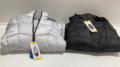 Women&rsquo;s Clothes Size Small: (1) White and (1) Black Puffy Coat