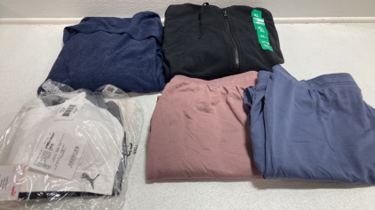 Women&rsquo;s Clothes Size XL: Blue Cardigan, Black Zip Hoodie, 3-Pack Sport Bras, (1) Dusty Rose and (1) Blue Joggers