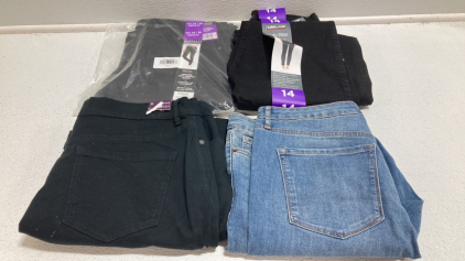 Women&rsquo;s Pants Size 14: (3) Black Jeans, (1) Blue Jeans