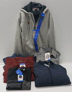Mountain Fleece Zip Up, Fleece Lined Jacket, Calvin Klein Coat, Button Up And Puma Sweatshirt