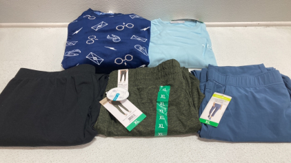 Women&rsquo;s Clothes Size XL: Harry Potter Lounge Set, Blue Crew Neck Pullover, Black Lounge Pants, Green Joggers, Blue Lightweight Ankle Pants
