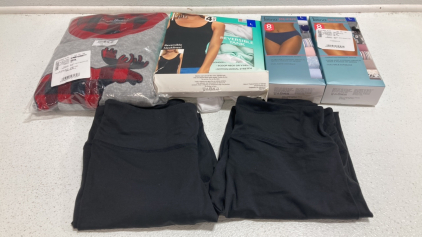 Women&rsquo;s Clothes Size Large: Moose Sleep Set, 4-Pack Reversible Tank Tops, (2) 8-Pack Underwear, (2) Black Leggings
