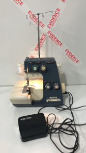 White Super Lock Sewing Machine