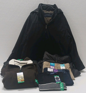 Weather Proof Coat, Zip Up Jackets, Pull Over, Sweater And Pants