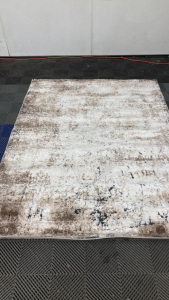 5’3” x 7’ White/Tan/Brown Area Rug