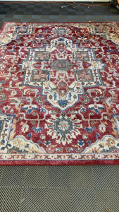 7’10” x 10’ Red Traditional Area Rug