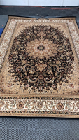 6’6” x 9’6” Black/Brown Traditional Area Rug
