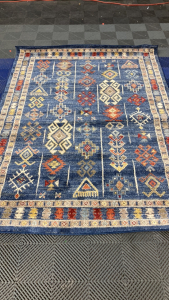 5’3” x 7’ Blue Aztec Traditional Area Rug