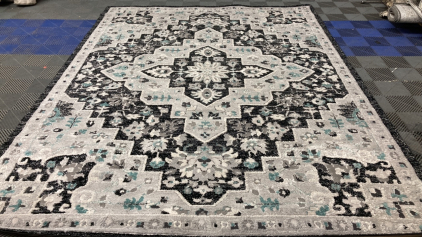 7’10” x 10’ Black/Gray/Blue Area Rug