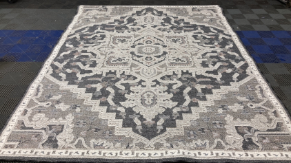 7’10” x 10’ Tan/Blue-Gray Area Rug