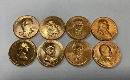 (8) Collectible Copper Presidential Coins