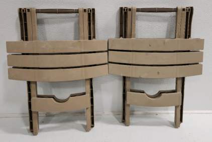 (2) Plastic Outdoor Side Tables