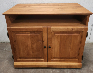 Small Wooden End Table With Cubbard