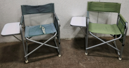 (2) Camping Chairs With Side Tables