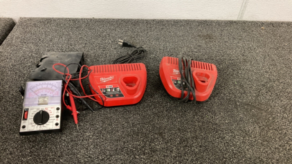 Milwaukee Power Tools Chargers, Vintage Multimeter Tester