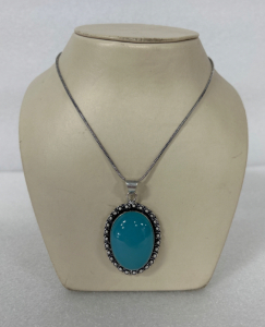 Blue Onyx Pendant Necklace