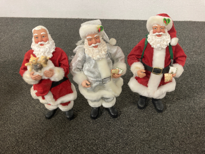 3 vintage santas