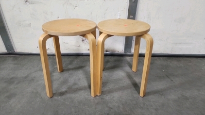 Pair Of Small Wooden Stools