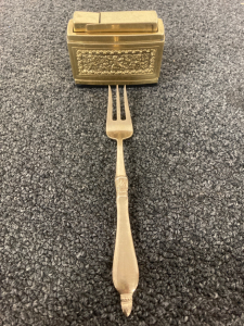 Table lighter and nickel bronze fork