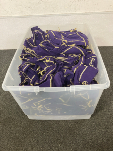 Bin of crown royal bags