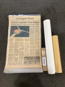 Shuttle Explosion of 1986 Laminated Newspapers & Assorted Posters