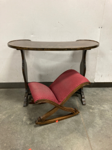 Vintage Desk And Small Rocking Chair