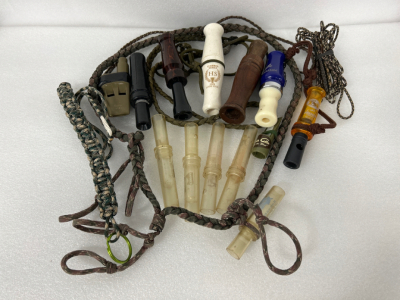 Assorted Game Calls with Paracord Holders