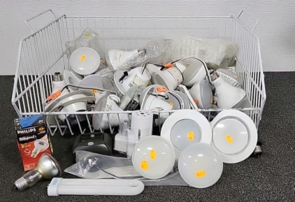 Assorted Light Fixtures and Light Bulbs
