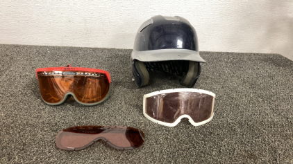 Baseball Helment And Snowboarding Goggles