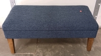 Blue Padded Bench with Storage 19" H x 40" x 20"