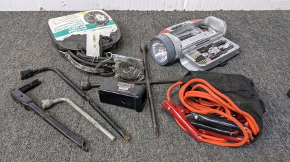 <BB-C> Emergency Tools/Light Kit, Jumper Cables, 6" Receiver Tube, More