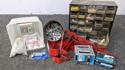 Roofing Brackets, Hanger Clips, Sorting Drawers w/Hardware, More