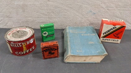 Vintage Book, Tins, Boxes