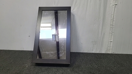 Dark Wood Medicine Cabinet with Mirror