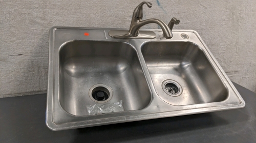 Dual Stainless Sink w/Installation Clips