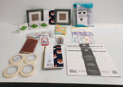 (3) Planners, Tapestry Rolls, (3) Perpetual Calenders, (2) Picture Frames, (2)MacBook Cases, (3) Office Calenders And More