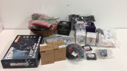 (1) 270&rsquo; Fairytale String Light Set (2) Aroma Difuser (1) Electric Gel Ball Blaster (1) Purge Light Up Mask and Everything Else Pictured!!