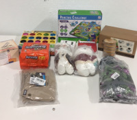 (1) CQR 34w/30L Tactical Pants (2) Plush Bunny Rabbits (1) Sesame Street 25-Piece Dough And Mold Set (1) LCF Dancing Challenge Playmate and More!!