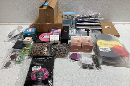 Travel Toilet Covers, Hair Elastics Kits, Ceramic Vanity Tray, Facial Cleansing System, Gel Nail Polish, Various Jewelry, Hair Sponges, Ice Face Rollers and more