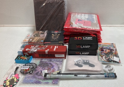 Pokémon Binders, Attack on Titans Costume Jackets, D&D Zariel Figures, Stranger Things 3D Lamps, Dragon Mouse Pad, and more Various Anime and Pop Culture Items