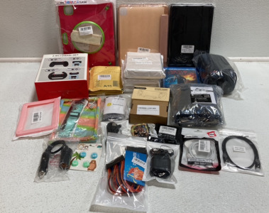 Tablet Cases, Nintendo Switch Joycon Accessories, AirPod Cases, Various Cords/Cables, PCIE Riser, and more