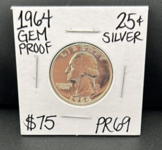 1964 PR69 Gem Proof Silver Quarter