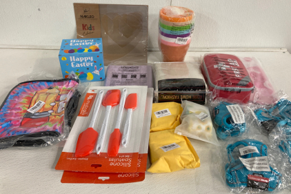 Amazon Resale Items- Party Decor, Easter Package, Silicone Spatula, dog harnesses, first aid kit, stencils, plus more